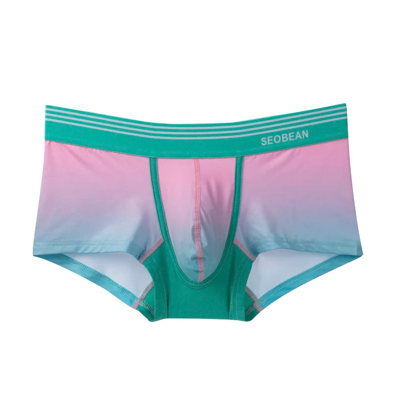 SEOBEAN Underwear New Arrivals Mens Boxers Briefs Gradient Color Underpants Boxershorts Sexy Low-waist Male Panties Boxer