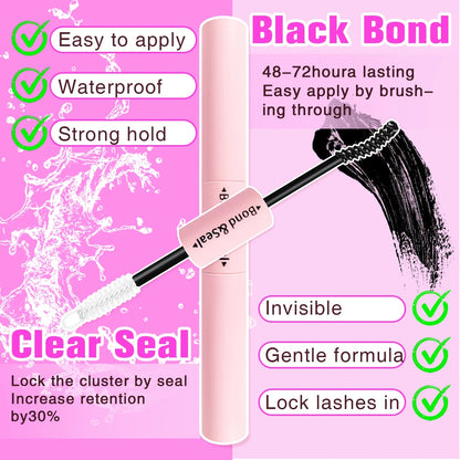 740/800PCS Eyelash Cluster Kit Mixed Lengths Ultra-Light Waterproof Lash Extensions Natural Daily Makeup or Dramatic Glam Look