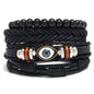 Modyle Multi-layer Gothic Leather Bracelet Set Punk Viantage Wings Charms Handwoven Bracelets for Men Jewelry Gifts