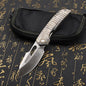 Folding Knife M390 Steel Titanium Alloy Handle Outdoor Survival Camping Portable EDC Collection Tool for Play