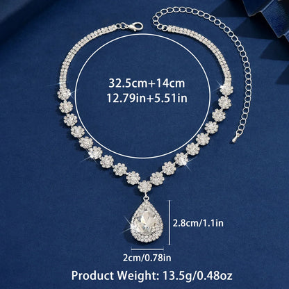 1PC Women's Fashion Waterdrop Flower Design Necklace Jewelry Suitable for Date, Party, Festival Gifts-2172