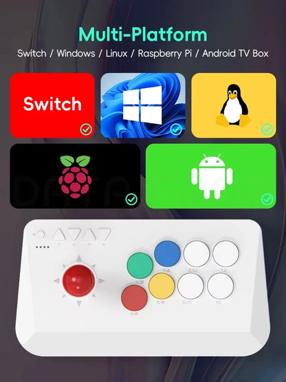 DATA FROG Y5A Arcade Console Joystick Suitable for Switch Android iOS Windows Arcade Fight Stick Support Wireless Bluetooth