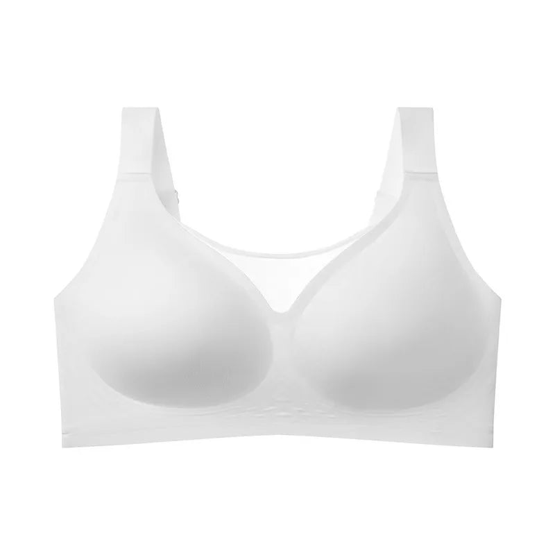 Women's Seamless Jelly Bra Plus Size Anti-Exposure Large Cup Large Breast Anti-Sagging and Side Breast Support Bra for Women