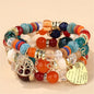 DIEZI Ethnic Bohemian Multicolor Crystal Beads Strand Bracelets Women Men Heart Tree Of Life Charm Bracelet Pulseira Feminina