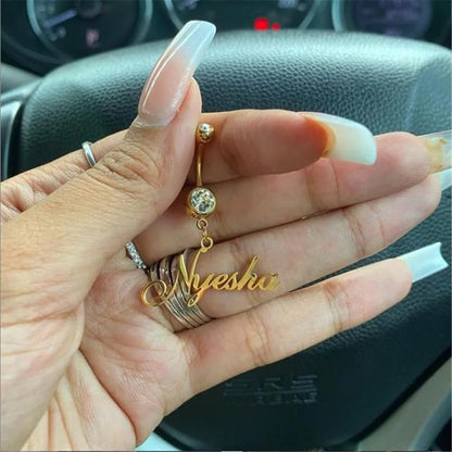 Custom Personalized Sexy Perforation Name Navel Ring Name Navel Ring Crystal Name Navel Ring Fashion Body Jewelry