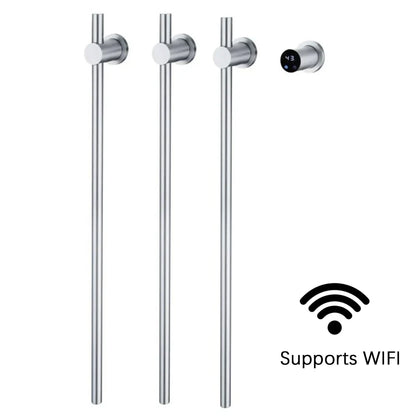Modern Electric Heated Towel Rack Wall Mounted Bathroom Towel Warmer Heated Towel Rail Heater 3Bars Stainless Steel 220V/110V