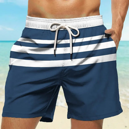 Men's Relaxed Fit Shorts with Sleek 3D Line Patterns – Modern, Breathable & Perfect for Casual Street Style