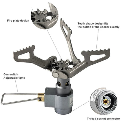 BRS Outdoor Gas Stove Mini Camping Gas Burner 25g Ultralight Titanium