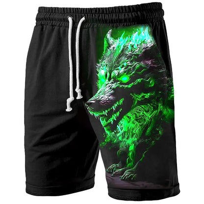 Men's Swim Trunks Retro 3D Beast Print Beach Shorts Quick Dry Outdoor Leisure Sports Shorts Swimwear Fashion Men's Shorts