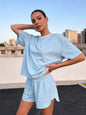 Women's Cotton Two-Piece Short Set Tracksuit