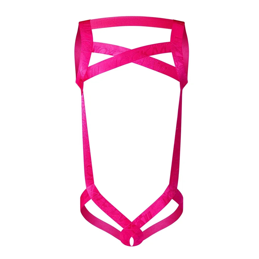 Sexy Lingerie Man Harness Chest Bodysuit Fetish Men Hollow Out Bondage Jockstrap Gay Underwear Men's Jumpsuit Ring Strap Fun