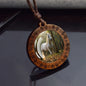 Horse Necklaces White Brown Horse Galloping Glass Dome Vintage Wooden Pendant Rope Chains Necklace Women Men Goth Jewelry Gift