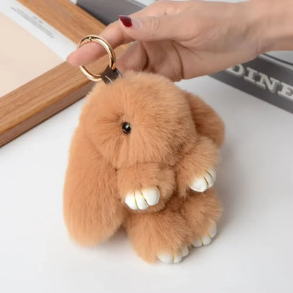 Cute Bunny Plush Keychain Soft Rabbit Bag Charm Toy