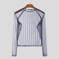 Party Nightclub Style Tops INCERUN Men's See-through Thin Design T-shirts Sexy Leisure Male Hot Sale Long Sleeved Camiseta S-3XL