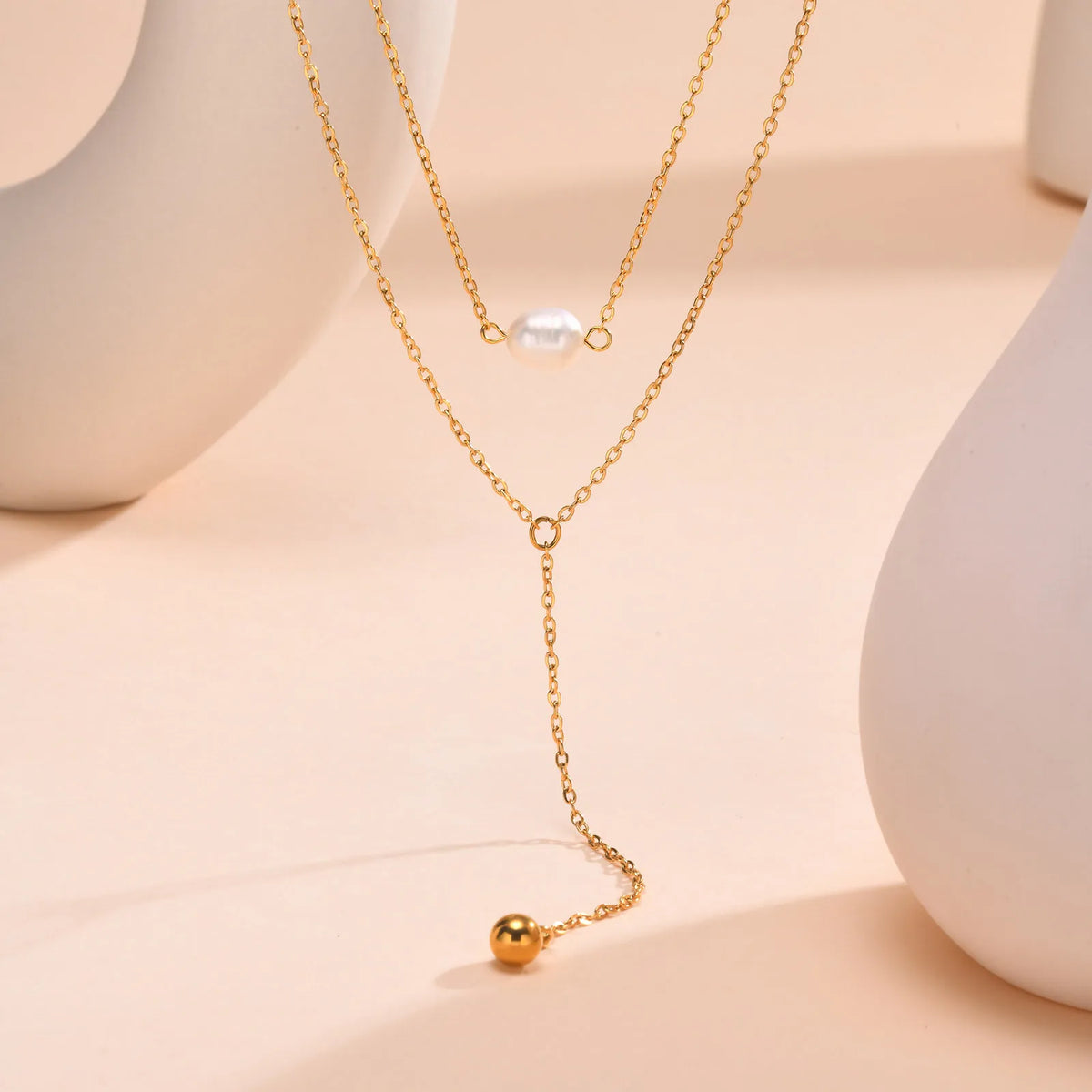 Drop Y Lariat Necklace with Bar Pendant, Stainless Steel Long Chain, Womens Necklaces Trendy