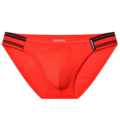 Men Bikini Briefs Sexy Underwear Gay Panties Comfortable Penis Pouch Slip Hombre Cuecas Male Underpants Nylon Mesh Quick Dry