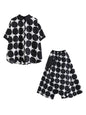 Polka Dot Print Summer Casual 2 Two Piece Set Short Sleeve Loose Blouse Women Shirt Top Fashion Clothing Harem Pants Suit 2026