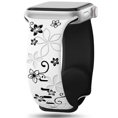 Apple Watch Two-Tone Floral Silicone Band