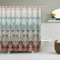 Luxury Red Gold Damask Print Shower Curtain, Waterproof Polyester Bathroom Curtain with Hooks