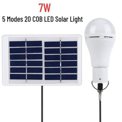 5 Modes 20 COB LED Solar Light Bulb Portable hang lamp USB Rechargeable Energy Bulb Lamp for Outdoor Camping Solar Tent Lamp