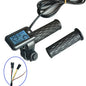 A Pair of 36V/48V/60V/72V EBike Throttle Handle Grip with LCD Speed Display and 170cm Cable for Electric Bicycle