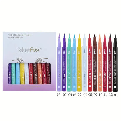 12-Color Waterproof Liquid Eyeliner and Face Paint Pen Set