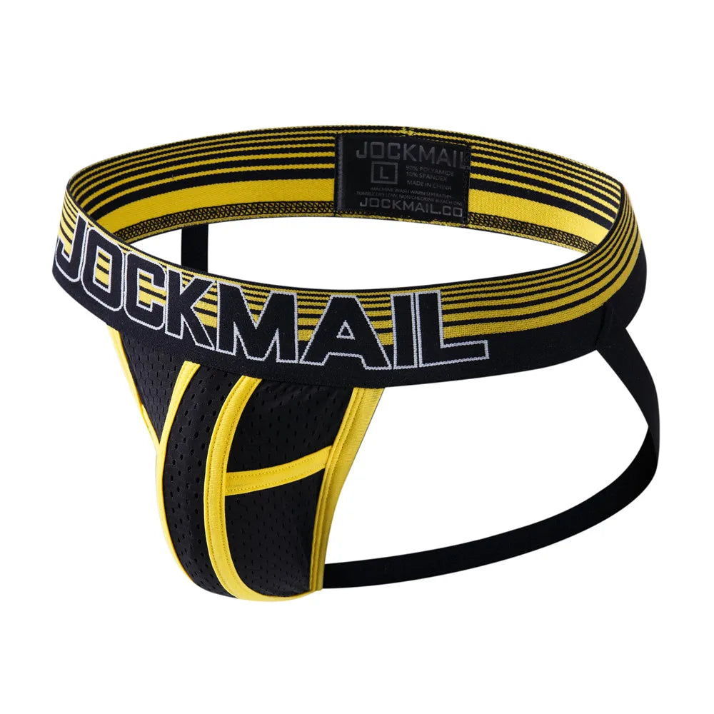 Breathable Jockstrap Men Thong Sexy Underwear Men Brief Gay Male Panties Penis Pouch G String Bikini Sissy Mesh Underpants