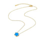 14K Gold Plated Stainless Steel Necklace Woman Five Leaf Petals Double