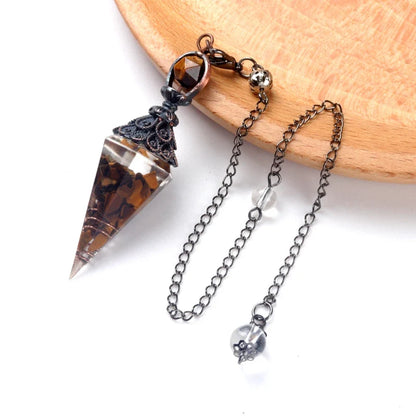 Natural Stone Spirit Pendulum Pendant Latticed Chain
