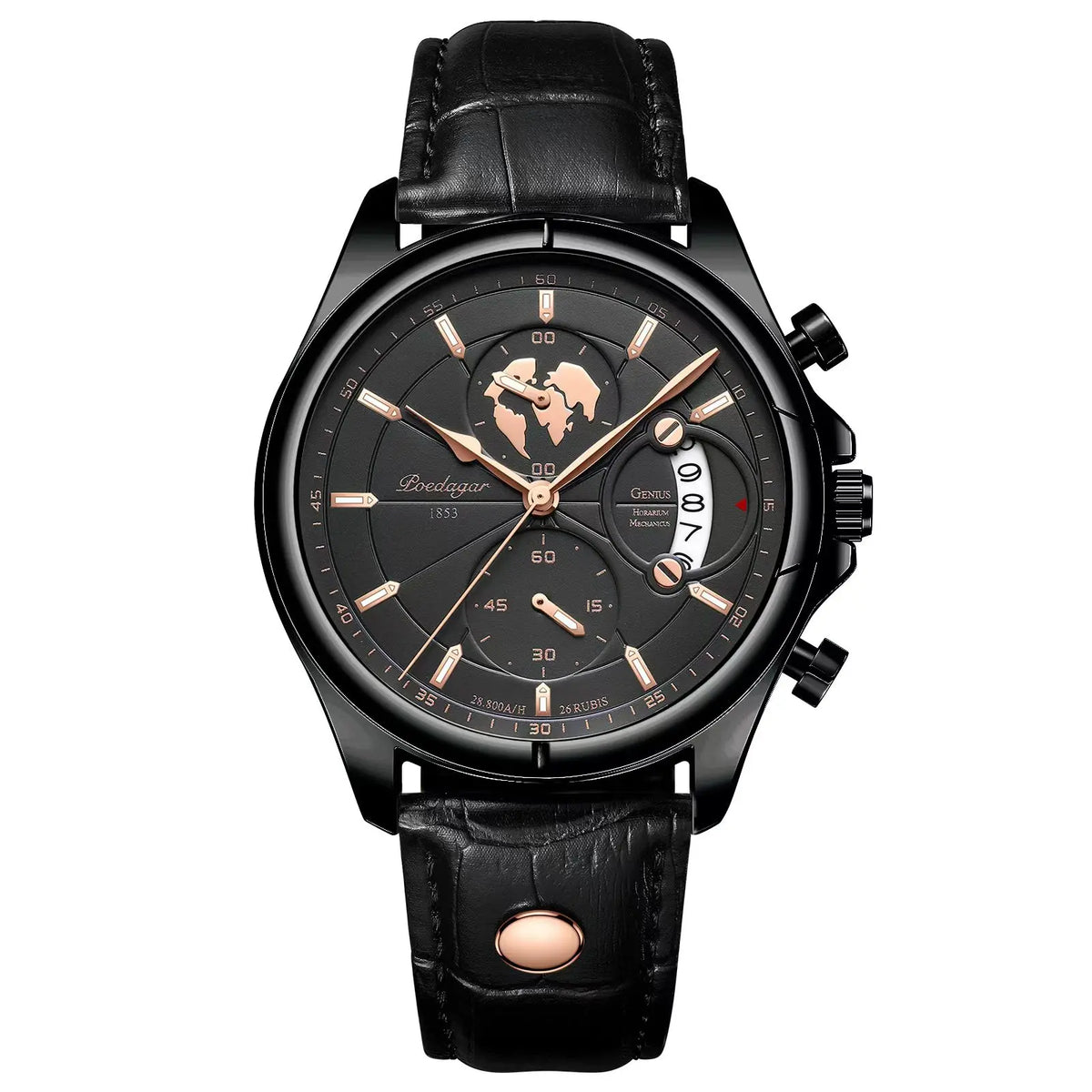 POEDAGAR Luxury Man Wristwatch Chronograph Date Waterproof Leather Men Watch Casual Quartz Men's Watches Sports Male Clock Reloj