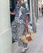 2 Piece Sets Women Summer Print Loungewear Long Pants Sets Vintage