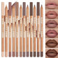 6pcs Velvet Matte Lip Liner Set - Long-Lasting Versatile Shades Longlasting Lip Makeup Berry, Brown, Pink Lip Pencil