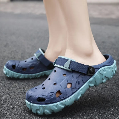 Sandals for Men Black Red Breathable Home Slippers Outdoor Fashion