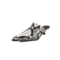 2025 New Mueller Slippers Genuine Leather Women Shoes Sexy Pointed Toe Summer Shoes Ladies Snake Pattern Black White Party Shoes