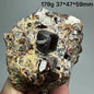 Natural Dark Brown Andradite Garnet Cluster Raw Crystal Mineral Specimen Calcite Matrix Healing Stone Home Decoration