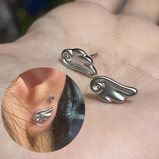 Y2K Wings Earrings Vintage Frosted Angel Ear Stud for Women Fashion Creativity Wings Earrings Korean Jewelry Accessories Gifts