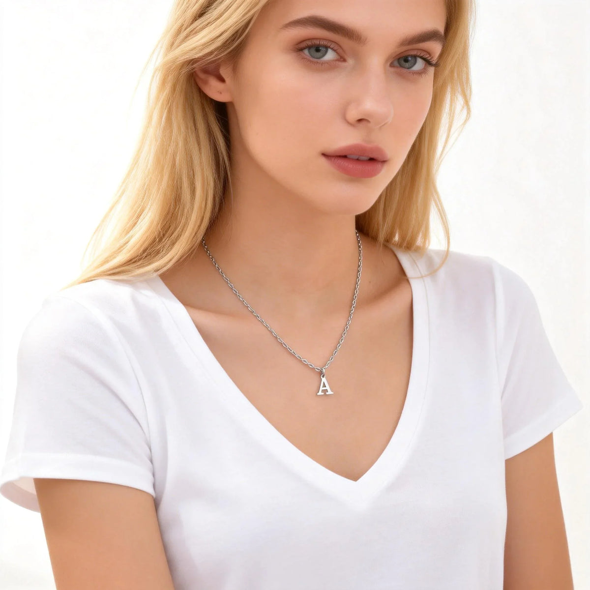 26 Letters A-Z Initial Pendant Necklaces for Women,Alphabet Pendant Rolo Chain Necklace,Simple Fashion Collar Jewelry Gift