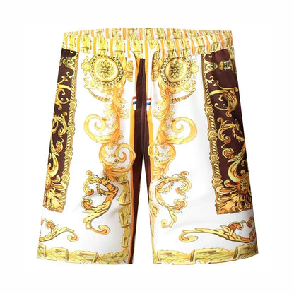 Gold Luxury Swimwear Shorts Breathable Surf Board Shorts Men's Vacation Beach Shorts Quick Dry Swimsuit Summer Sports Trunks Boy