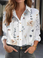 Elegant Loose Printed Blouse for Women