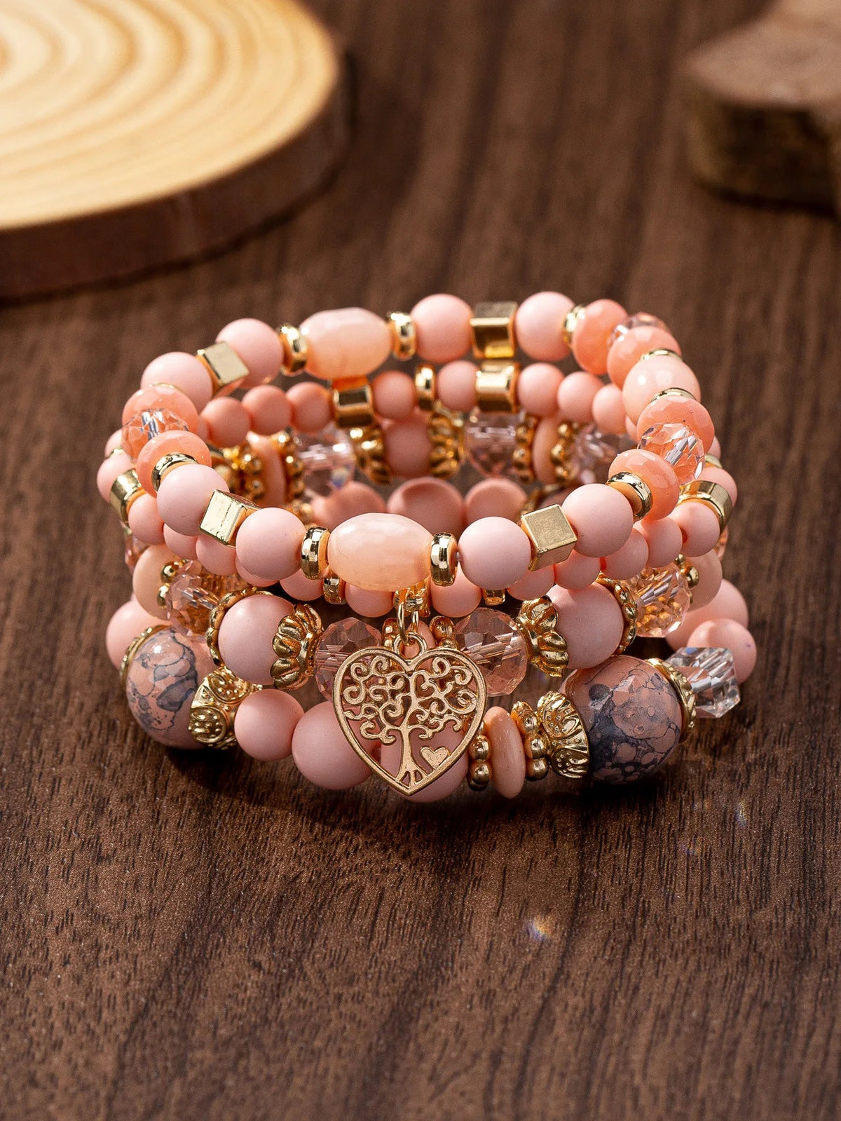 WG Bracelet Stackable Bead Bracelets Ladies Mens Stretch Multilayer Bracelet Set Multicolor Jewelry Earrings Bracelet Set