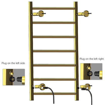 Brushed Gold Electric heated towel rack Heated towel warmer Towel radiator 10 Bars Bathroom Towel Dryer 80cm*50cm