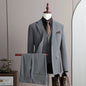 A Stylish and Cool Striped Casual Business Three-Piece Suit Set for