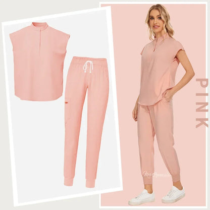 Women's Medical Uniform Elastic Scrub Set