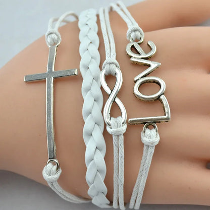 New Year Christmas Gifts Bangle Love Cross Infinite Handwoven Bracelet Bracelet