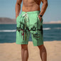 3D city print men's casual shorts Tropical summer simple style fashion shorts, quick-drying and comfortable close-fitting