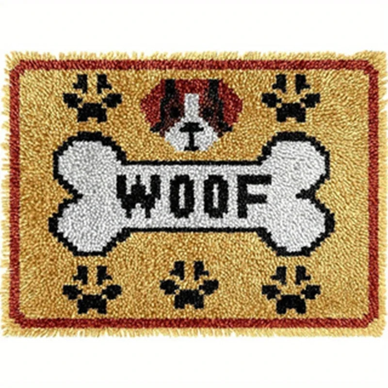 Latch Hook Rug Kit Crochet Carpet DIY Rug Crochet Yarn Kits Fashion Cartoon Pattern Gift Carpet Making Kit for Festival Carpet