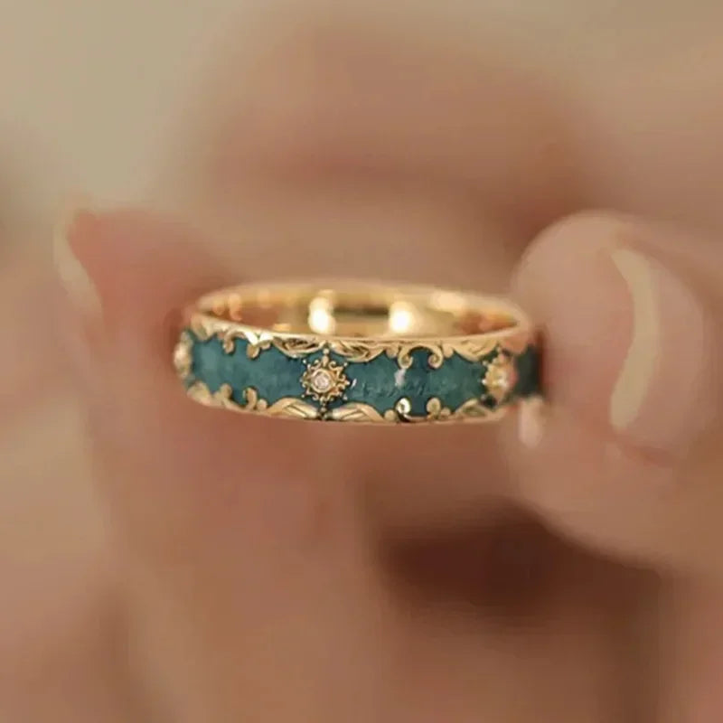 Vintage White Enamel Metal Irregular Shape Geometric Open Adjustable Ring for Women Girl Jewelry Birthday Gifts Anillo Hombre