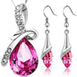 Fashion Silver Color Necklace Earrings Cubic Zirconia Jewelry Sets Elegant Crystal Zircon Jewelry Women Wedding Jewelry Set