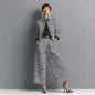 Women's Elegant Short Jackets With Wide Leg Pants Two Pieces Sets Winter New Stand Neck Button Coats Casual Autumn 2026 Outfits