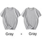 2-Pack Unisex Cotton White Loose Fit T-Shirts